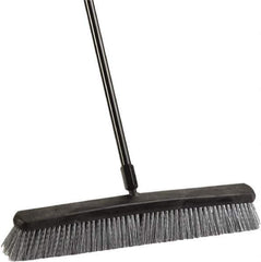 Harper Brush - 24" Rough Surface Synthetic Push Broom - 3" Bristle Length, Plastic Block, Threaded Handle Connection, Handle Included - Apex Tool & Supply