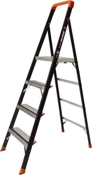 Little Giant Ladder - 4 Steps, 6' High, Type IAA Rating, Fiberglass Step Ladder - 375 Lb Load Capacity, 23-1/2" Base Width - Apex Tool & Supply