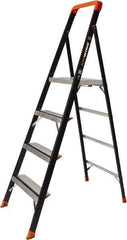 Little Giant Ladder - 4 Steps, 6' High, Type IAA Rating, Fiberglass Step Ladder - 375 Lb Load Capacity, 23-1/2" Base Width - Apex Tool & Supply