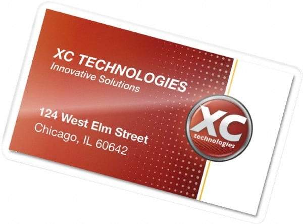 FELLOWES - 100 Piece, 10mm Thick, Business Card/ID Protectors Pouch - 3-3/4" Wide x 2-1/4" High - Apex Tool & Supply