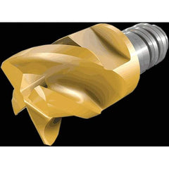 Iscar - MM EC CF Grade IC908 Carbide End Milling Tip Insert - TiAlN Finish, 4 Flutes, 10mm Cutting Diam, 7mm Depth of Cut, 13mm Extension, 46/48° Helix - Apex Tool & Supply