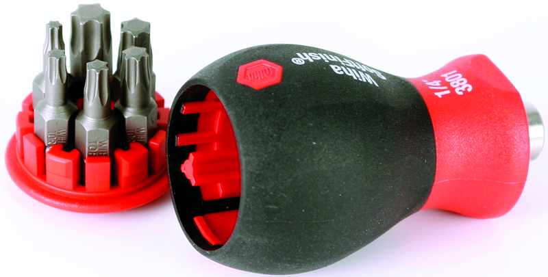7 Piece - Stubby SoftFinish® Grip Bit Holder Set - Torx® T8; T10; T15; T20; T25 & T30 Bits - Apex Tool & Supply