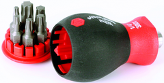 7 Piece - Stubby SoftFinish® Grip Bit Holder Set - Torx® T8; T10; T15; T20; T25 & T30 Bits - Apex Tool & Supply