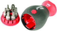 7 Piece - Stubby SoftFinish® Grip Bit Holder Set - Security Torx® T8s; T10s; T15s; T20s; T25s & T30s Bits - Apex Tool & Supply