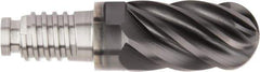 Kennametal - 5/8" Mill Diam, 15/16" LOC, Solid Carbide Ball End Mill Head - Spiral Flute, Right Hand Cut, 39° Helix, 6 Flutes, AlTiN Finish - Apex Tool & Supply