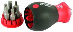 6 Piece - 3/32; 7/64; 1/8; 9/64; 5/32; 3/16" Bits - Stubby SoftFinish® Grip Bit Holder Set Inch Hex - Apex Tool & Supply