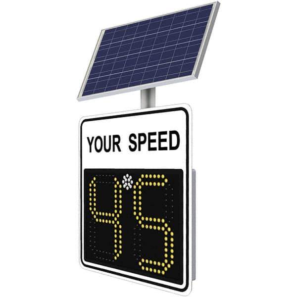TrafficLogix - "Your Speed", 28" Wide x 28" High, Aluminum Speed Limit Signs - Black on White, High Intensity Reflectivity, Square, Post Mount - Apex Tool & Supply