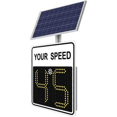 TrafficLogix - "Your Speed", 28" Wide x 28" High, Aluminum Speed Limit Signs - Black on White, High Intensity Reflectivity, Square, Post Mount - Apex Tool & Supply