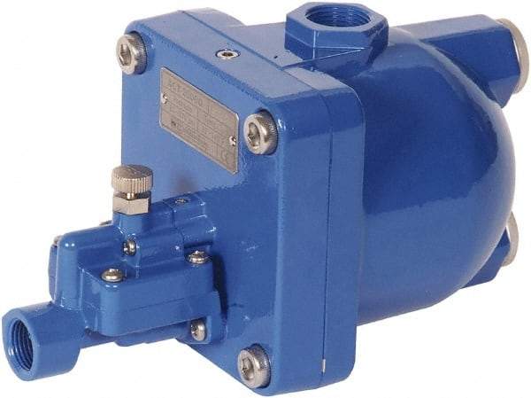PRO-SOURCE - 1/2" Inlet, Zero Air Loss Condensate Drain Valve - 3/8" NPT Outlet, 87 to 175 psi - Apex Tool & Supply