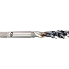 OSG - 1-1/2-8 UNF 4 Flute 2B Semi-Bottoming Spiral Flute Tap - Powdered Metal, TiCN Finish, 200mm OAL, Right Hand Flute, Right Hand Thread, H9, Series 16505 - Apex Tool & Supply