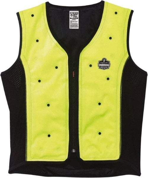 Ergodyne - Size 4XL, Lime Cooling Vest - 53 to 56" Chest, Zipper Front - Apex Tool & Supply