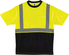 Ergodyne - Size 5XL, Hi-Viz Lime, High Visibility, Short Sleeve T-Pocket, - 62" Chest, 1 Pocket, Polyester - Apex Tool & Supply