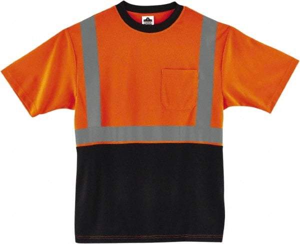 Ergodyne - Size XL, Hi-Viz Orange, High Visibility, Short Sleeve T-Pocket, - 46" Chest, 1 Pocket, Polyester - Apex Tool & Supply