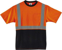 Ergodyne - Size M, Hi-Viz Orange, High Visibility, Short Sleeve T-Pocket, - 38" Chest, 1 Pocket, Polyester - Apex Tool & Supply