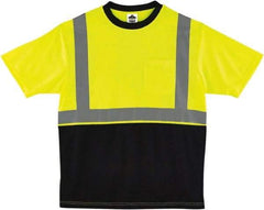 Ergodyne - Size M, Hi-Viz Lime, High Visibility, Short Sleeve T-Pocket, - 38" Chest, 1 Pocket, Polyester - Apex Tool & Supply