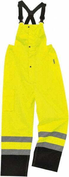 Ergodyne - Size S, Lime, Rain Bib Overall - 1 Pocket - Apex Tool & Supply