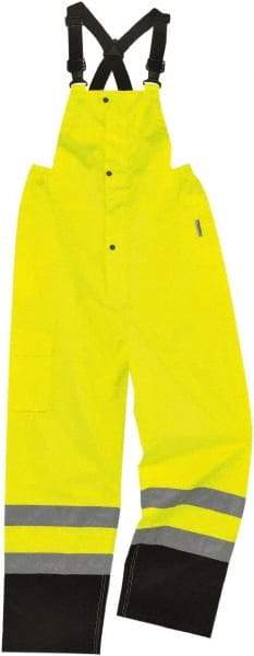 Ergodyne - Size L, Lime, Rain Bib Overall - 1 Pocket - Apex Tool & Supply