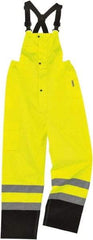 Ergodyne - Size L, Lime, Rain Bib Overall - 1 Pocket - Apex Tool & Supply