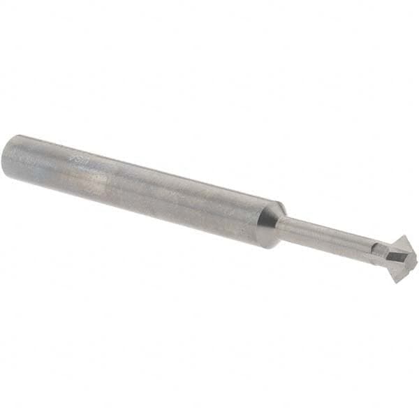 Accupro - 3/16° 3/16" Cut Diam, 0.093" Cut Width, 3/16" Shank, Solid Carbide Double-Angle Cutter - Apex Tool & Supply