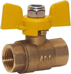 Value Collection - 3/4" Pipe, Full Port, Brass Standard Ball Valve - 2 Piece, FNPT x FNPT Ends, Tee Handle, 400 WOG, 150 WSP - Apex Tool & Supply
