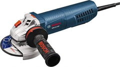 Bosch - 4-1/2" Wheel Diam, 11,500 RPM, Corded Angle & Disc Grinder - 5/8-11 Spindle, 120 Volts, 10 Amps - Apex Tool & Supply