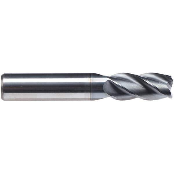 Emuge - 3/4" Diam, 1-1/2" LOC, 4 Flute Solid Carbide Roughing & Finishing End Mill - CrN Finish, 4" OAL, 3/4" Shank Diam, Cylindrical Shank, 38° Helix, Centercutting, Regular Length - Apex Tool & Supply