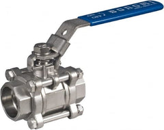 BONOMI - 1-1/4" Pipe, Full Port, Stainless Steel Ball Valve - Exact Industrial Supply