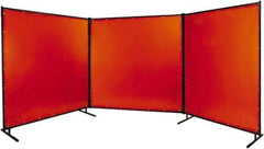 Steiner - 8' Wide x 8' High, 14mm Thickness, Transparent Vinyl Portable Welding Screen - Orange - Apex Tool & Supply
