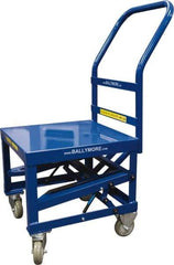 Ballymore - 400 Lb Capacity, 20" Wide x 27" Long x 42" High Mobile Cart - 1 Shelf, Steel, 2 Rigid/2 Swivel Casters - Apex Tool & Supply