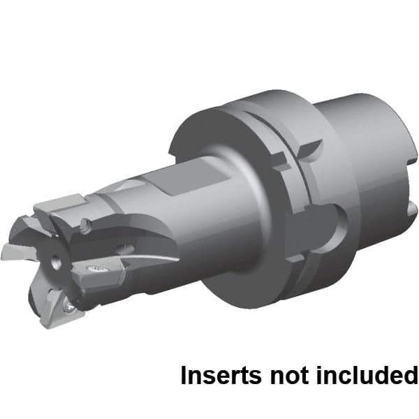 Kennametal - 40mm Cut Diam, 16mm Max Depth of Cut, 133mm OAL, Indexable Square Shoulder End Mill - ZDET16M5..721 Inserts, HSK63A Taper Shank, 0° Lead Angle, Series 5720VZ16 - Apex Tool & Supply