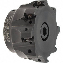 Kennametal - 8 Inserts, 3" Cut Diam, 1" Arbor Diam, 11mm Max Depth of Cut, Indexable Square-Shoulder Face Mill - 0° Lead Angle, 1-3/4" High, LNGU110408SRGE Insert Compatibility, Through Coolant, Series Mill 4-11 - Apex Tool & Supply