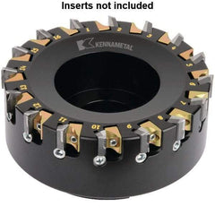 Kennametal - 12 Inserts, 100mm Cut Diam, 32mm Arbor Diam, 4.6mm Max Depth of Cut, Indexable Square-Shoulder Face Mill - 0° Lead Angle, 50mm High, KSDR100031E1W4S Insert Compatibility, Series KBDM - Apex Tool & Supply