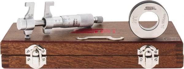 SPI - 25 to 50mm, Mechanical Inside Micrometer - 0.01mm Graduation, 0.008mm Accuracy, Ratchet Stop Thimble - Apex Tool & Supply