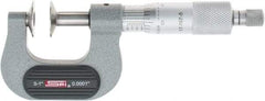 SPI - 0 to 1", Ratchet Stop Thimble, Mechanical Disc Micrometer - 0.0001" Accuracy, 0.79" Disc, 0.0001" Resolution, 0.31" Spindle Diam, Steel Face, NIST Traceability Certification Included - Apex Tool & Supply