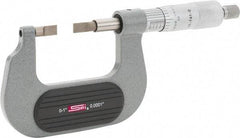 SPI - 0" to 1" Mechanical Painted Blade Micrometer - 0.0001" Accuracy, 0.03" Blade Thickness, Ratchet Stop Thimble - Apex Tool & Supply