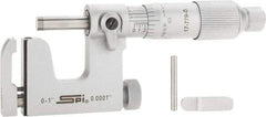 SPI - 0 to 1 Inch Range, Carbide Face, Chrome Plated Mechanical Multi Anvil Micrometer - Ratchet Stop Thimble, 0.0001" Graduation, 0.0001" Accuracy - Apex Tool & Supply
