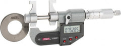 SPI - 1 to 2" Range, 0.00005" Resolution, Ratchet Stop Thimble, Electronic Inside & Tubular Micrometer - Apex Tool & Supply