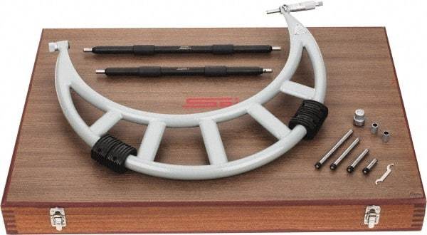 SPI - Mechanical, 12 to 16 Range, Carbide Face Interchangeable Anvil Micrometer - 0.0004" Accuracy, 0.001" Graduation - Apex Tool & Supply
