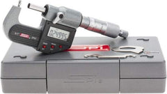SPI - 0 to 1 Inch Range, 0.00005 Inch Graduation, B Anvil, Ratchet Stop Thimble, Electronic Tube Micrometer - 0.0001 Inch Accuracy, Carbide Face - Apex Tool & Supply