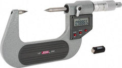 SPI - 1 to 2 Inch, Ratchet Stop, Electronic Point Micrometer - Accurate up to 0.0002 Inch, 30° Point Angle - Apex Tool & Supply