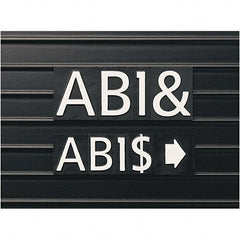 Quartet - 1" High x 8" Wide Alphanumeric Board Characters - Plastic, Includes (128) Characters - Apex Tool & Supply
