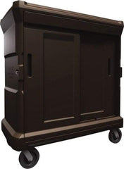 Made in USA - 56" Wide x 31" Long x 59" High Food Delivery System Cart - 2 Door, 132 Slot, Plastic, 2 Rigid/2 Swivel Casters - Apex Tool & Supply