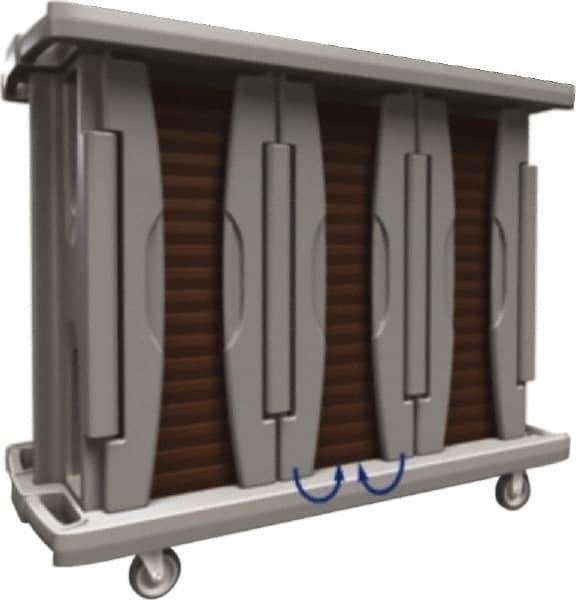 Made in USA - 67" Wide x 31-1/2" Long x 53-3/4" High Food Delivery System Cart - 6 Door, 156 Slot, Plastic, 2 Rigid/2 Swivel Casters - Apex Tool & Supply