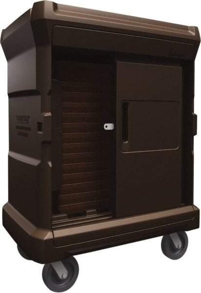 Made in USA - 42-3/4" Wide x 30" Long x 59" High Food Delivery System Cart - 2 Door, 80 Slot, Plastic, 2 Rigid/2 Swivel Casters - Apex Tool & Supply