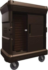 Made in USA - 42-3/4" Wide x 30" Long x 59" High Food Delivery System Cart - 2 Door, 80 Slot, Plastic, 2 Rigid/2 Swivel Casters - Apex Tool & Supply
