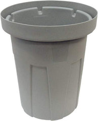 Made in USA - 20 Gal Gray Round Trash Can - Polyethylene, None Graphic, Lid Not Included - Apex Tool & Supply