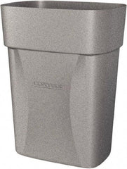 Made in USA - 14 Qt Gray Rectangle Trash Can - Polyethylene, None Graphic, Lid Not Included - Apex Tool & Supply