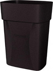 Made in USA - 14 Qt Black Rectangle Trash Can - Polyethylene, None Graphic, Lid Not Included - Apex Tool & Supply