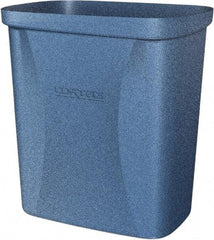 Made in USA - 10 Qt Blue Rectangle Trash Can - Polyethylene, None Graphic, Lid Not Included - Apex Tool & Supply