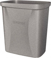 Made in USA - 10 Qt Gray Rectangle Trash Can - Polyethylene, None Graphic, Lid Not Included - Apex Tool & Supply